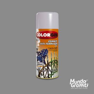 Tinta Spray Esmalte Anti Ferrugem 2033 Platina 350ml Colorgin