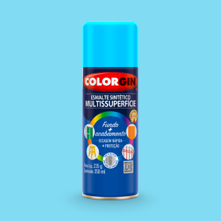 Tinta Spray Brilhante Esmalte Sintetico Multisuperficies 735 Azul Ceu 350ml Colorgin