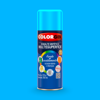 Tinta Spray Esmalte Sintetico Multisuperficies 740 Azul Medio Brilhante 350ml Colorgin