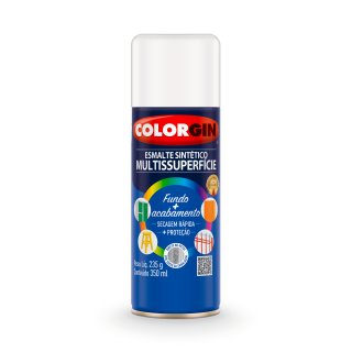 Tinta Spray Esmalte Sintetico Multisuperficies 745 Branco Brilhante 350ml Colorgin