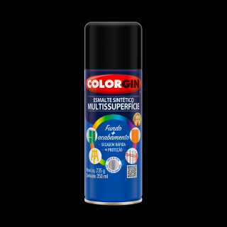 Tinta Spray Esmalte Sintetico Multisuperficies 746 Preto Brilhante 350ml Colorgin