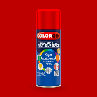 Tinta Spray Brilhante Esmalte Sintetico Multisuperficies 730 Vermelho 350ml Colorgin