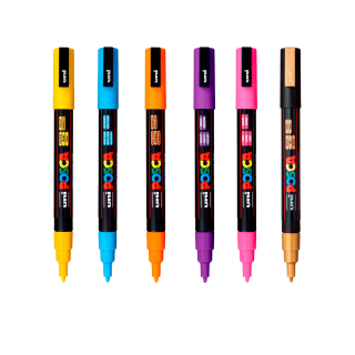 Kit Posca 3M c/ 6 Canetas Cores a Sua Escolha 