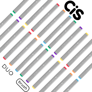 Kit Cis Graf Duo Brush c/24 Marcadores (Cores a Sua Escolha)