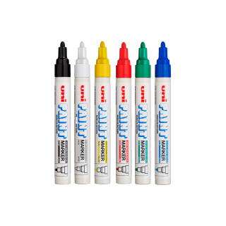 Kit 6 Marcadores Permanente Uni Paint Marker PX20 Cores a sua escolha