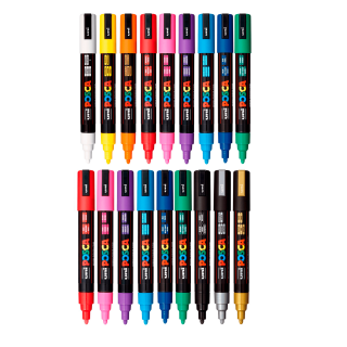 Kit Posca 5M c/ 18 Canetas Cores a Sua Escolha 