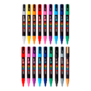 Kit Posca 3M c/ 18 Canetas Cores a Sua Escolha 