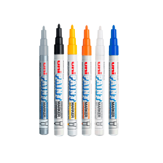 Kit 6 Marcadores Permanente Uni Paint Marker PX21 Cores a sua escolha 