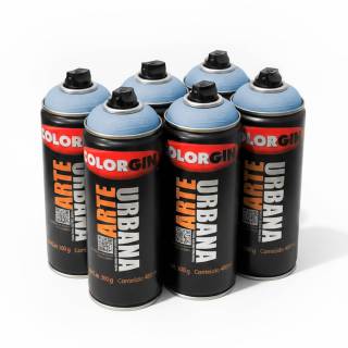 Caixa c/6 Tinta Spray Colorgin Arte Urbana 984 Azul Atlântico fosco 400ml 