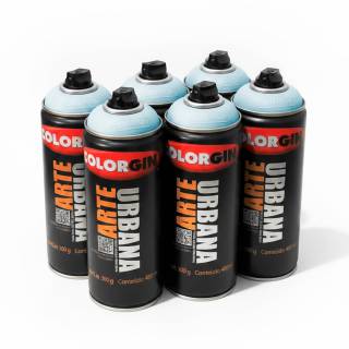 Caixa c/6 Tinta Spray Colorgin Arte Urbana 978 Azul Bebê fosco 400ml 