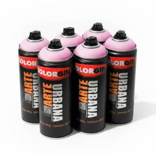Caixa c/6 Tinta Spray Colorgin Arte Urbana 955 Rosa Chiclete fosco 400ml 