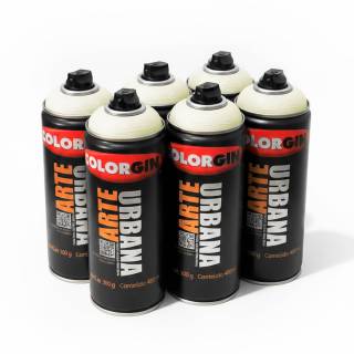 Caixa c/6 Tinta Spray Colorgin Arte Urbana 942 Branco Algodão fosco 400ml