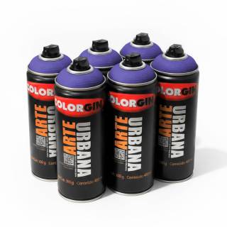 Caixa c/6 Tinta Spray Colorgin Arte Urbana 936 Violeta fosco 400ml