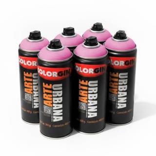 Caixa c/6 Tinta Spray Colorgin Arte Urbana 917 Rosa Lírio fosco 400ml