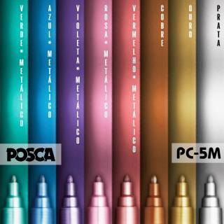 Kit POSCA 5m Metallic Tons - Tons Metálicos com 8 marcadores