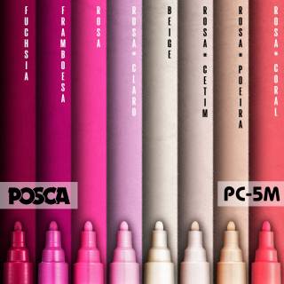 Kit POSCA 5m Pink Tons - Rosa com 8 marcadores