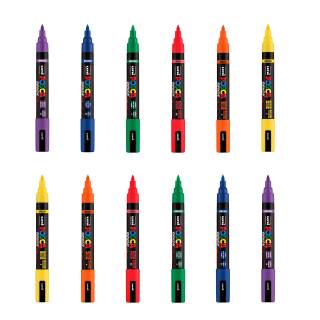 Kit POSCA 5m Brush c/ 12 Canetas (Cores a sua escolha)