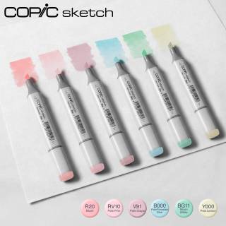 kit copic sketch com 6 canetas - Aurora Pastel 