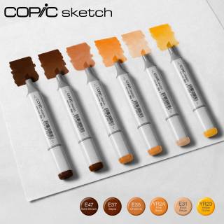 kit copic sketch com 6 canetas - Terra Nobre 