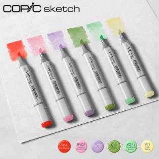 kit copic sketch com 6 canetas - Jardim Boreal 