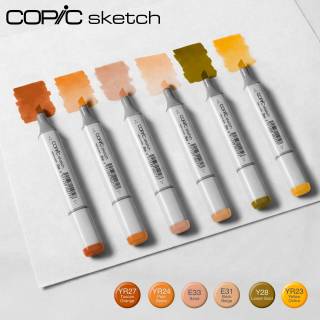 kit copic sketch com 6 canetas - Deserto Dourado