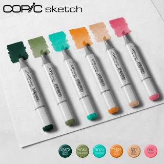 kit copic sketch com 6 canetas - Coleção Nostalgia 