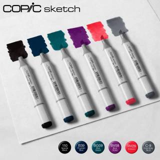 kit copic sketch com 6 canetas - Noite Elétrica