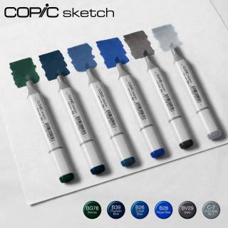 kit copic sketch com 6 canetas - Abismo Azul