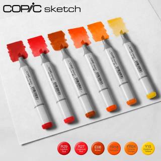 kit copic sketch com 6 canetas - Fogo Vivo