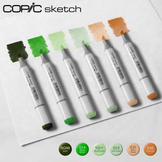 kit copic sketch com 6 canetas - Verde Sereno