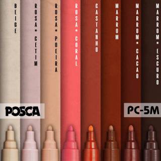 Kit POSCA 5m Portrait Tons - Cores Básicas com 8 marcadores