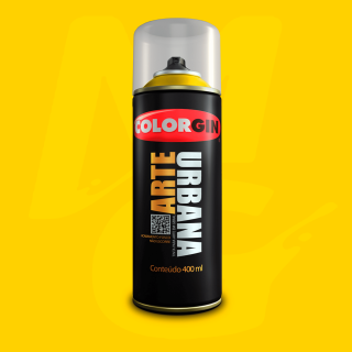 Tinta Spray Colorgin Arte Urbana 915 Amarelo Sol fosco 400ml