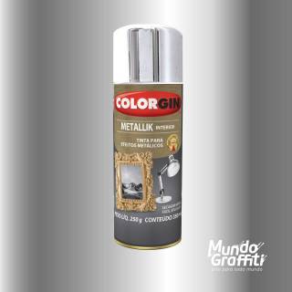 Tinta Spray Colorgin Metallik 051 Cromado 350ml