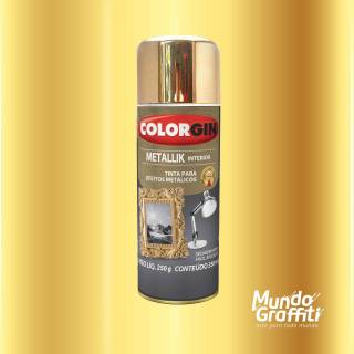 Tinta Spray Colorgin Metallik 057 Dourado 350ml