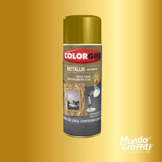 Tinta Spray Colorgin Metallik 052 Ouro 350ml