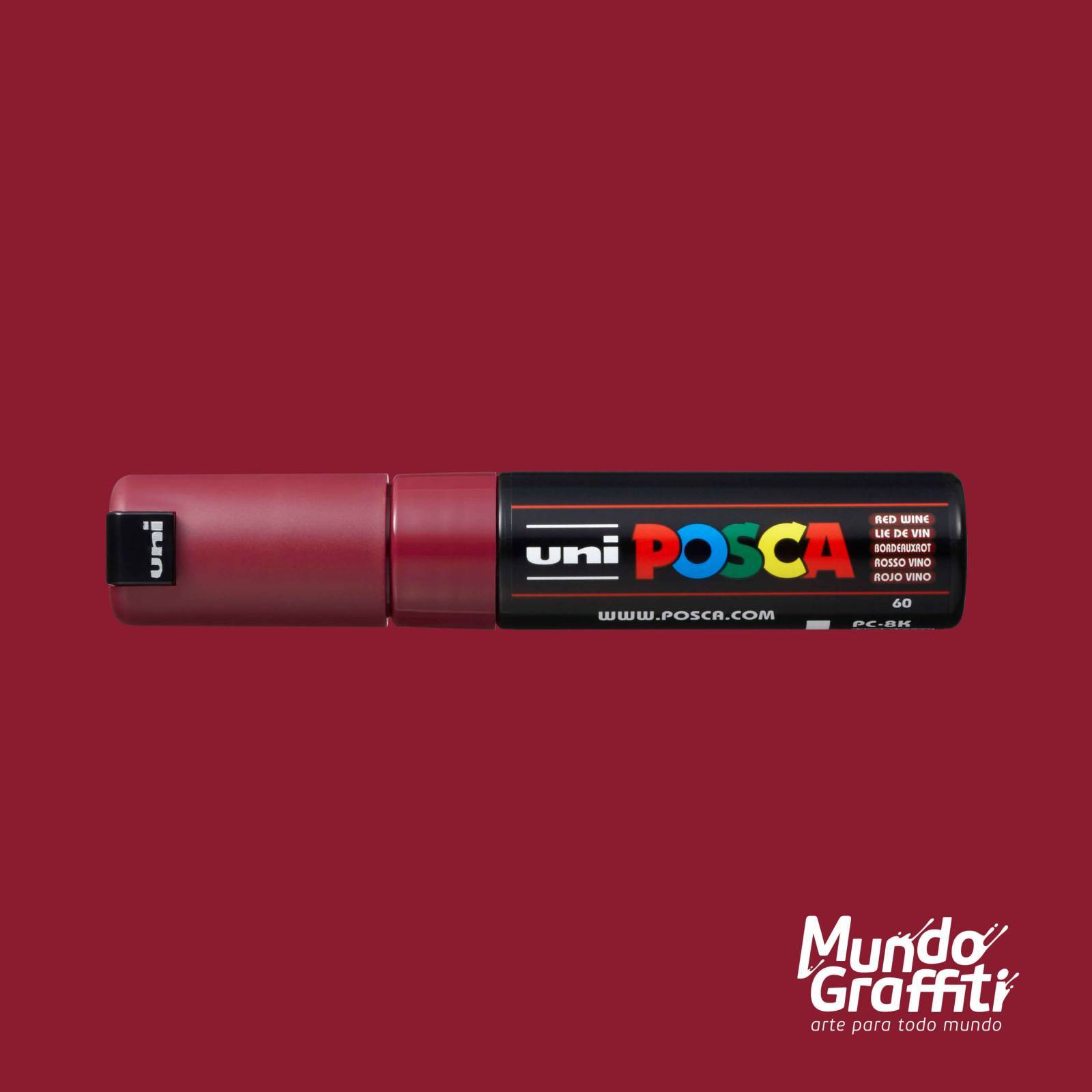 Caneta Posca 8K Vermelho Vinho - Mundo Grafite
