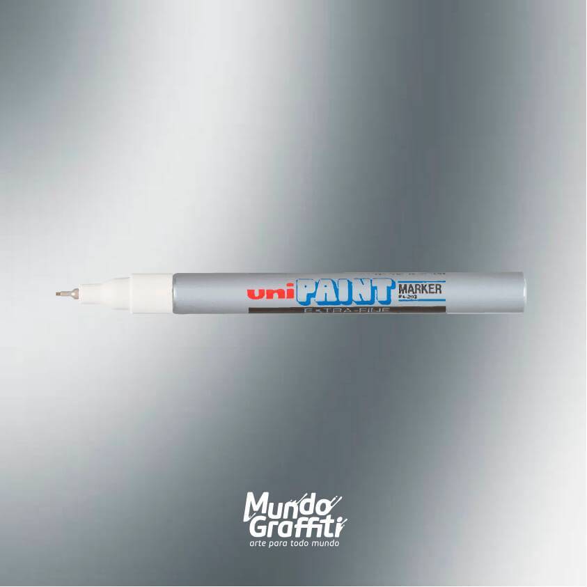 ペンページ　qmtr Marcador Permanente Uni Paint Marker PX203 Prata - Mundo Grafite