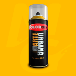 Tinta Spray Colorgin Arte Urbana 972 Amarelo Eldorado fosco 400ml