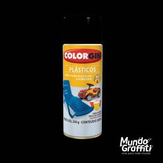Tinta Spray Colorgin p/ Plasticos 1511 Preto Fosco 350ml