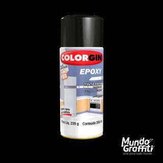 Tinta Spray Colorgin Epoxi 853 Preto Brilhante 350ml