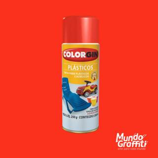 Tinta Spray Colorgin p/ Plasticos 1504 Vermelho 350ml