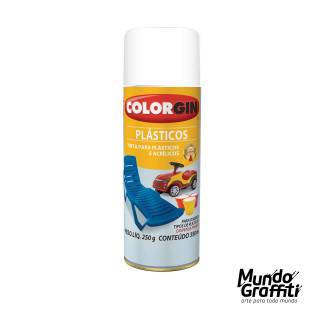 Tinta Spray Colorgin p/ Plasticos 1520 Branco Fosco 350ml