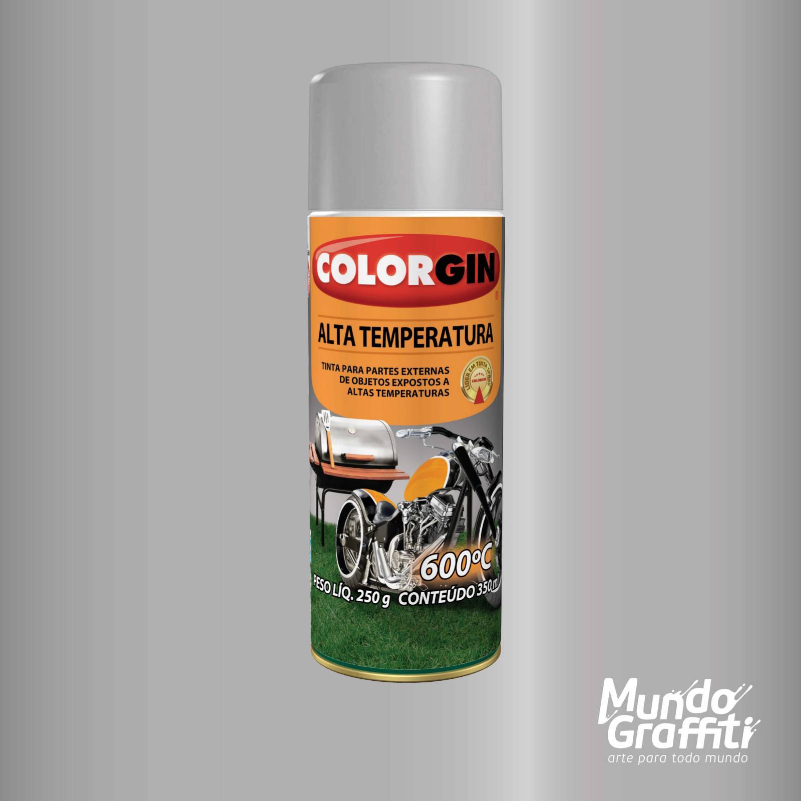 Tinta Spray Colorgin Alta Temperatura 5723 Alumínio 300ml - Mundo Graffiti
