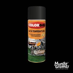 Tinta Spray Colorgin Alta Temperatura 5722 Preto Fosco 300ml