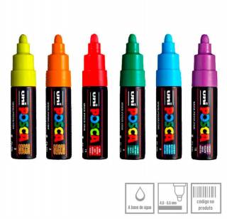 Kit Posca 7M c/ 6 Canetas Cores a Sua Escolha