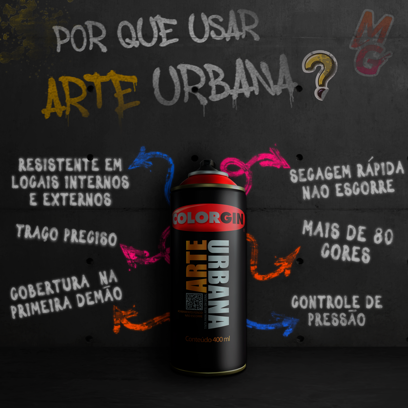 Tinta Spray Colorgin Arte Urbana 920 Vermelho Malagueta fosc Tinta Spray Colorgin Arte Urbana 920 Vermelho Malagueta fosc