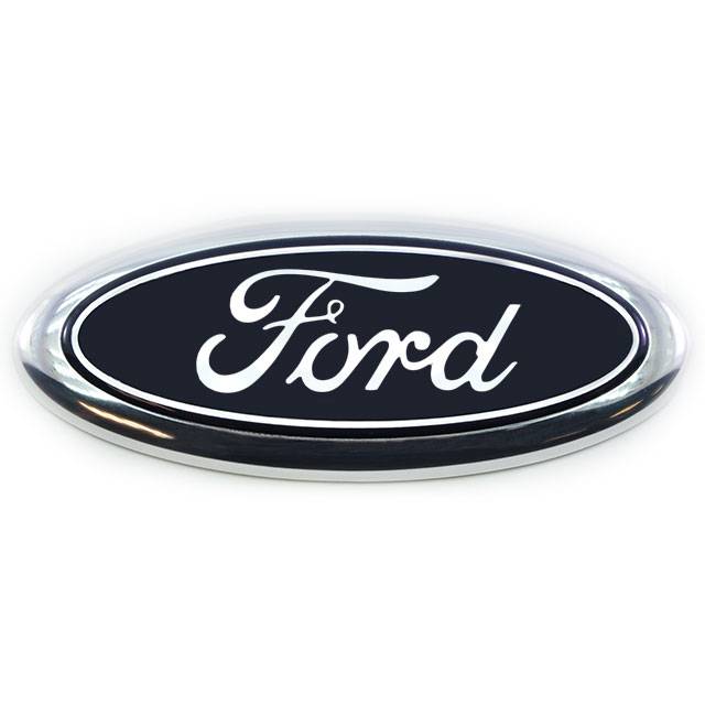 EMBLEMA GRADE FORD KA 2012 2013 AZUL FUNDO CROMADO