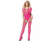 Lingerie Tentação Modelo Bodysuit Europeia Rosa Pink