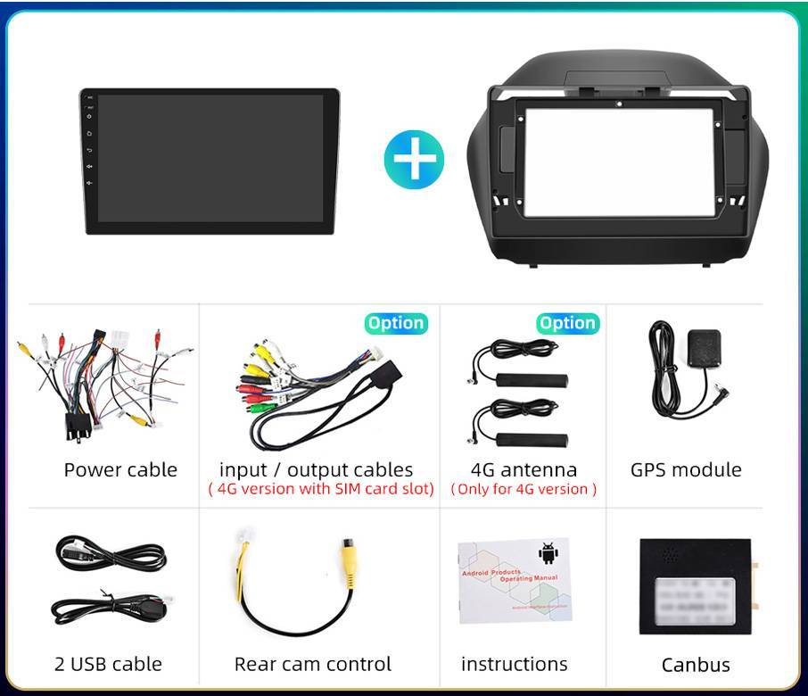 Multimidia hyundai IX35 12/19 10p android 9.0 gps + câmera - Sul