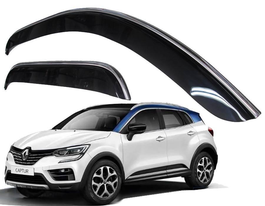 Calha Chuva Captur 2017 2018 2019 2020 2021 Fume Cromada Luxo
